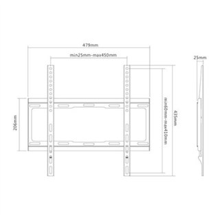 Sunne | Uchwyt ścienny | 32-55-EF | Stały | 32-55 " | Maksymalna waga (udźwig) 40 kg | Czarny