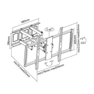 Sunne | Wall Mount | 60-100-EA | 60-100 " | Maximum weight (capacity) 80 kg | Black