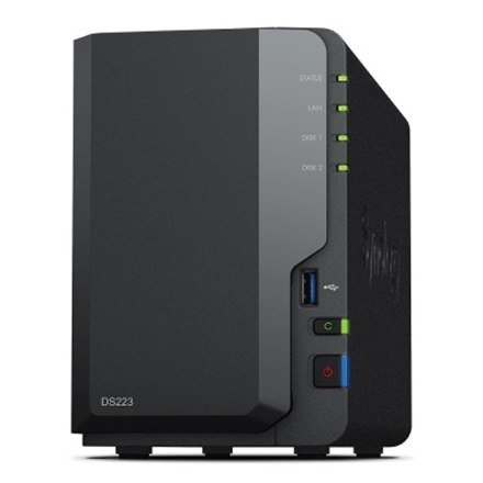 Synology | DS223 | Up to 2 HDD/SSD Hot-Swap | Realtek | RTD1619B | Processor frequency 1.7 GHz | 2 GB | DDR4 Synology | DS223 | Up to 2 HDD/SSD Hot-Swap | Realtek | RTD1619B | Processor frequency 1.7 GHz | 2 GB | DDR4