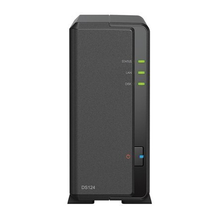 Synology | Tower NAS | DS124 | do 1 HDD/SSD | Realtek | RTD1619B | Częstotliwość procesora 1,7 GHz | 1 GB | DDR4 Synology | Tower NAS | DS124 | do 1 HDD/SSD | Realtek | RTD1619B | Częstotliwość procesora 1,7 GHz | 1 GB | DDR4