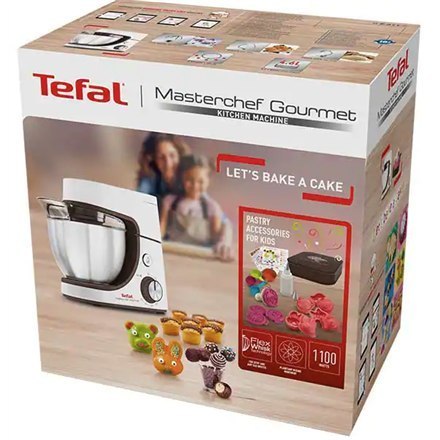 TEFAL | Masterchef Gourmet Food Processor | QB51K138 | 1100 W | Liczba prędkości 8 | Pojemność misy 4,6 L | Biały TEFAL | Masterchef Gourmet Food Processor | QB51K138 | 1100 W | Liczba prędkości 8 | Pojemność misy 4,6 L | Biały