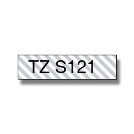 Taśma laminowana Brother TZe-S121 z mocnym klejem, czarna na przezroczystym tle, 0,9 cm x 8 m Taśma laminowana Brother TZe-S121 z mocnym klejem, czarna na przezroczystym tle, 0,9 cm x 8 m