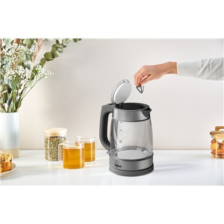 Tefal | Czajnik | KI740B30 | Elektryczny | 2200 W | 1.7 L | Szkło | Obracana podstawa 360° | Szary Tefal | Czajnik | KI740B30 | Elektryczny | 2200 W | 1.7 L | Szkło | Obracana podstawa 360° | Szary