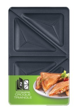 TEFAL | XA800212 | Trójkątny zestaw kanapek tostowych do kolekcji Snack | Wymiary (szer. x dł.) 13 x 22,5 cm | Czarny TEFAL | XA800212 | Trójkątny zestaw kanapek tostowych do kolekcji Snack | Wymiary (szer. x dł.) 13 x 22,5 cm | Czarny