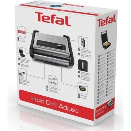 Tefal GC242D38 Inicio Electric Grill, Stainless Steel/Black Tefal GC242D38 Inicio Electric Grill, Stainless Steel/Black