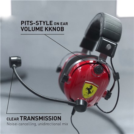 Thrustmaster | Gaming Headset | DTS T Racing Scuderia Ferrari Edition | Przewodowy | Nauszny | Czerwono-czarny Thrustmaster | Gaming Headset | DTS T Racing Scuderia Ferrari Edition | Przewodowy | Nauszny | Czerwono-czarny
