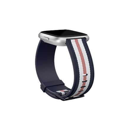 Tkana opaska hybrydowa Fitbit Versa-Lite, duża, granatowa/różowa | Tkana opaska hybrydowa Fitbit Versa jest wykonana z tkanego m Tkana opaska hybrydowa Fitbit Versa-Lite, duża, granatowa/różowa | Tkana opaska hybrydowa Fitbit Versa jest wykonana z tkanego m