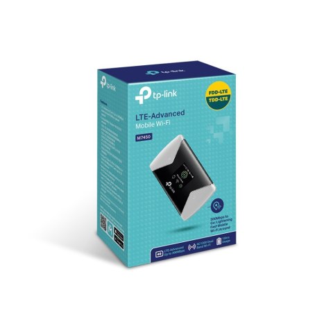 TP-LINK | 4G LTE Advanced Mobile Wi-Fi | M7450 | 802.11ac | 867 Mbit/s | Mbit/s | Ethernet LAN (RJ-45) ports | Mesh Support No | TP-LINK | 4G LTE Advanced Mobile Wi-Fi | M7450 | 802.11ac | 867 Mbit/s | Mbit/s | Ethernet LAN (RJ-45) ports | Mesh Support No |
