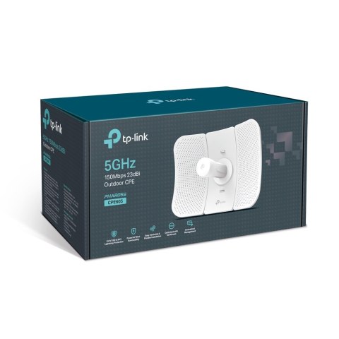 TP-LINK | 5GHz 150Mbps 23dBi Outdoor CPE | CPE605 | 802.11n | 150 Mbit/s | 10/100 Mbit/s | Ethernet LAN (RJ-45) ports 1 | Mesh S TP-LINK | 5GHz 150Mbps 23dBi Outdoor CPE | CPE605 | 802.11n | 150 Mbit/s | 10/100 Mbit/s | Ethernet LAN (RJ-45) ports 1 | Mesh S