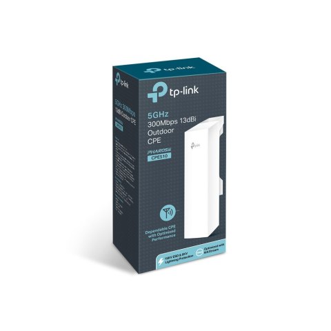 TP-LINK | 5GHz 300Mbps 13dBi Outdoor CPE | CPE510 | 802.11n | 300 Mbit/s | 10/100 Mbit/s | Ethernet LAN (RJ-45) porty 1 | Mesh S TP-LINK | 5GHz 300Mbps 13dBi Outdoor CPE | CPE510 | 802.11n | 300 Mbit/s | 10/100 Mbit/s | Ethernet LAN (RJ-45) porty 1 | Mesh S