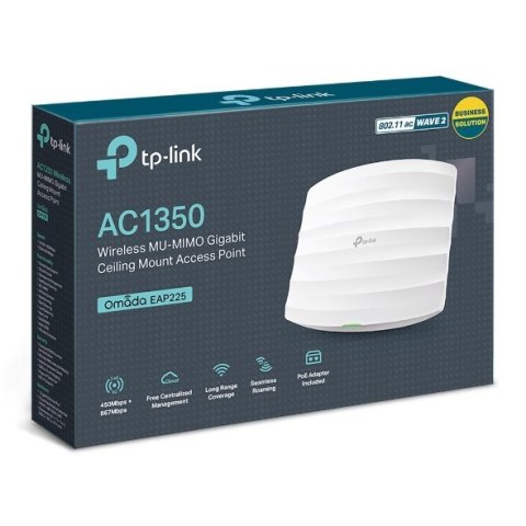 TP-LINK | EAP225 | Access Point | 802.11ac | 2.4GHz/5GHz | 450+867 Mbit/s | 10/100/1000 Mbit/s | Ethernet LAN (RJ-45) ports 1 | TP-LINK | EAP225 | Access Point | 802.11ac | 2.4GHz/5GHz | 450+867 Mbit/s | 10/100/1000 Mbit/s | Ethernet LAN (RJ-45) ports 1 |