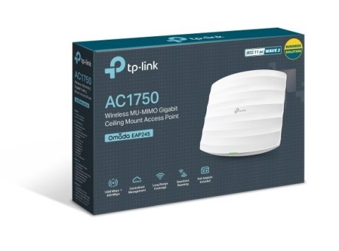 TP-LINK | EAP245 | Access Point | 802.11ac | 2.4GHz and 5GHz | 450+1300 Mbit/s | 10/100/1000 Mbit/s | Ethernet LAN (RJ-45) ports TP-LINK | EAP245 | Access Point | 802.11ac | 2.4GHz and 5GHz | 450+1300 Mbit/s | 10/100/1000 Mbit/s | Ethernet LAN (RJ-45) ports