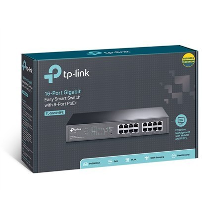 TP-LINK | Przełącznik | TL-SG1016PE | Zarządzalny przez sieć | Biurkowy/do montażu w szafie | Ilość portów 1 Gb/s (RJ-45) 16 | I TP-LINK | Przełącznik | TL-SG1016PE | Zarządzalny przez sieć | Biurkowy/do montażu w szafie | Ilość portów 1 Gb/s (RJ-45) 16 | I