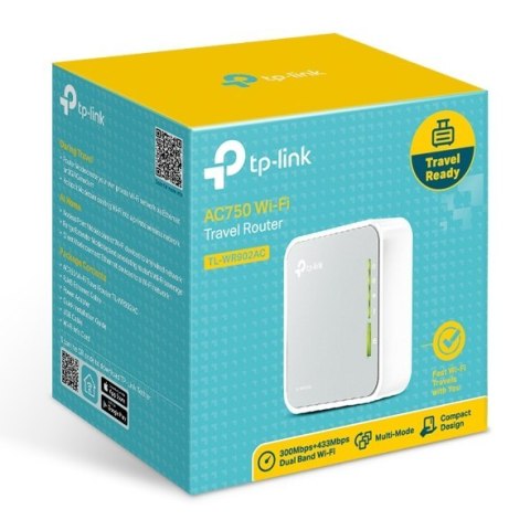 TP-LINK | Router | TL-WR902AC | 802.11ac | 300+433 Mbit/s | 10/100 Mbit/s | Ethernet LAN (RJ-45) ports 1 | Mesh Support No | MU- TP-LINK | Router | TL-WR902AC | 802.11ac | 300+433 Mbit/s | 10/100 Mbit/s | Ethernet LAN (RJ-45) ports 1 | Mesh Support No | MU-