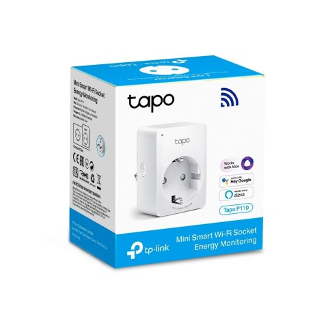 TP-LINK | Tapo P110 | Mini Smart Wi-Fi Socket | White TP-LINK | Tapo P110 | Mini Smart Wi-Fi Socket | White