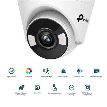 TP-LINK | VIGI 4MP Full-Color Wi-Fi Turret Network Camera | VIGI C440-W | Dome | 4 MP | 4 mm | H.265+/H.265/H.264+/H.264 | Micro TP-LINK | VIGI 4MP Full-Color Wi-Fi Turret Network Camera | VIGI C440-W | Dome | 4 MP | 4 mm | H.265+/H.265/H.264+/H.264 | Micro