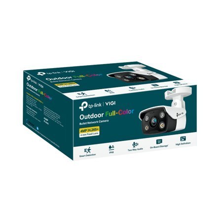 TP-LINK | VIGI 4MP Outdoor Full-Color Network Camera | VIGI C340 | month(s) | Bullet | 4 MP | 4 mm | IP66 | H.265+/H.265/H.264+/ TP-LINK | VIGI 4MP Outdoor Full-Color Network Camera | VIGI C340 | month(s) | Bullet | 4 MP | 4 mm | IP66 | H.265+/H.265/H.264+/