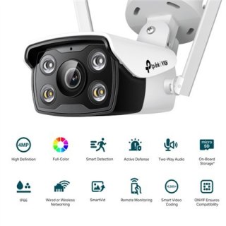 TP-LINK | VIGI 4MP Outdoor Full-Color Wi-Fi Network Camera | VIGI C340-W | month(s) | Bullet | 4 MP | 4 mm | IP66 | H.265+/H.265