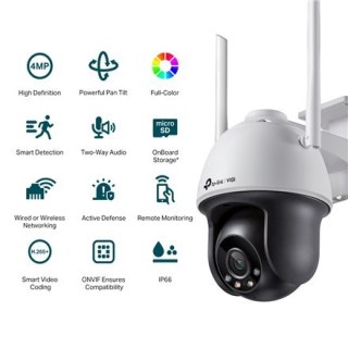TP-LINK | VIGI 4MP Outdoor Full-Color Wi-Fi Pan Tilt Network Camera | VIGI C540-W | month(s) | Dome | 4 MP | 4 mm | IP66 | H.265