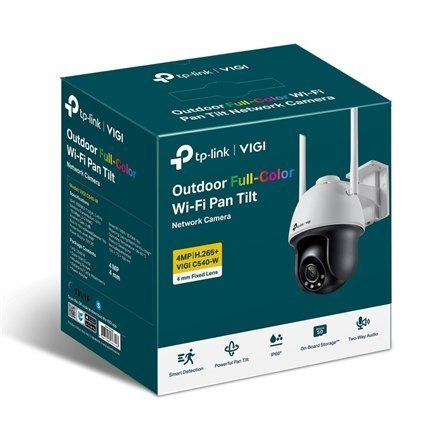 TP-LINK | VIGI 4MP Outdoor Full-Color Wi-Fi Pan Tilt Network Camera | VIGI C540-W | month(s) | Dome | 4 MP | 4 mm | IP66 | H.265 TP-LINK | VIGI 4MP Outdoor Full-Color Wi-Fi Pan Tilt Network Camera | VIGI C540-W | month(s) | Dome | 4 MP | 4 mm | IP66 | H.265