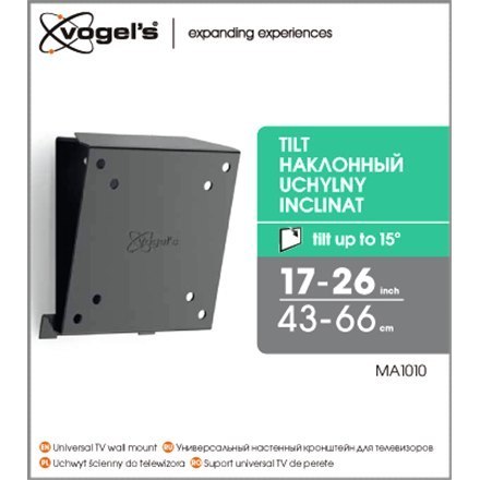 Uchwyt ścienny Vogels MA1010-A1 z funkcją nachylenia, do monitorów 17-26", maksymalne obciążenie 30 kg, Kolor Czarny. Gwarancja: Uchwyt ścienny Vogels MA1010-A1 z funkcją nachylenia, do monitorów 17-26", maksymalne obciążenie 30 kg, Kolor Czarny. Gwarancja:
