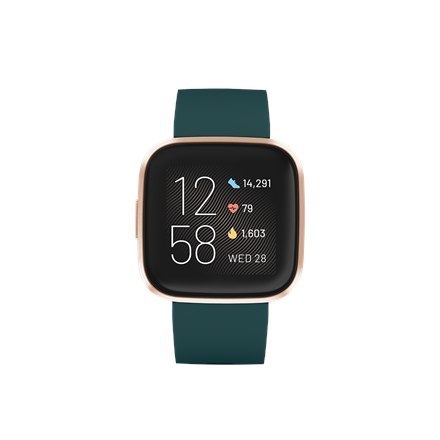 Versa 2 | Smart watch | NFC | OLED | Touchscreen | Activity monitoring 24/7 | Waterproof | Bluetooth | Wi-Fi | Emerald/CopperRos Versa 2 | Smart watch | NFC | OLED | Touchscreen | Activity monitoring 24/7 | Waterproof | Bluetooth | Wi-Fi | Emerald/CopperRos