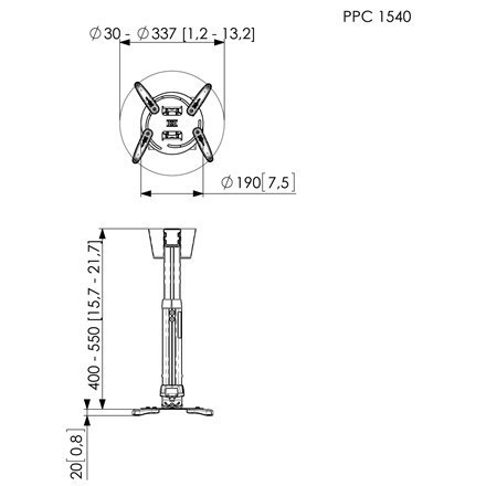 Vogels | Projector Ceiling mount | Turn, Tilt | Silver Vogels | Projector Ceiling mount | Turn, Tilt | Silver