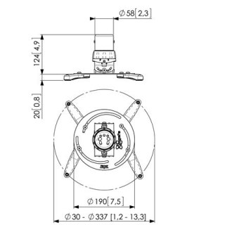 Vogels | Projector Ceiling mount | Turn, Tilt | Silver