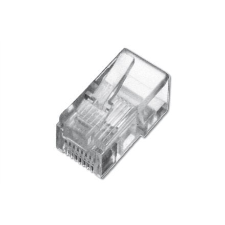 Wtyczka modularna Digitus A-MO 8/8 SR, do okrągłego kabla stranded, 8P8C, nieekranowana, CAT 5e, RJ45 Wtyczka modularna Digitus A-MO 8/8 SR, do okrągłego kabla stranded, 8P8C, nieekranowana, CAT 5e, RJ45