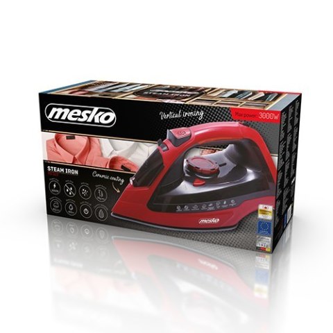 Żelazko parowe Mesko MS 5031 2400 W, Pojemność zbiornika na wodę: ml, Stała para 40 g/min, Funkcja podwójnego uderzenia pary 70 Żelazko parowe Mesko MS 5031 2400 W, Pojemność zbiornika na wodę: ml, Stała para 40 g/min, Funkcja podwójnego uderzenia pary 70