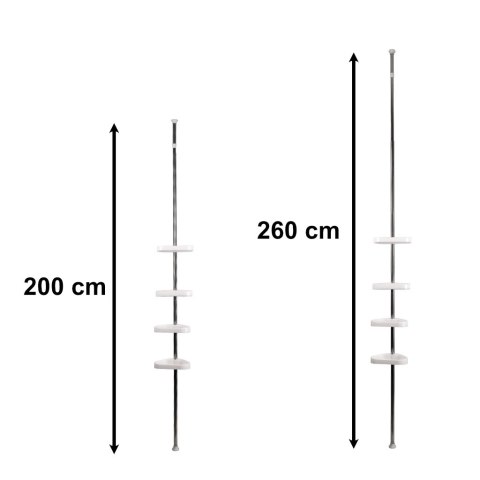 Półka łazienkowa narożna pod prysznic teleskopowa regulowana wysokość 320cm Półka łazienkowa narożna pod prysznic teleskopowa regulowana wysokość 320cm