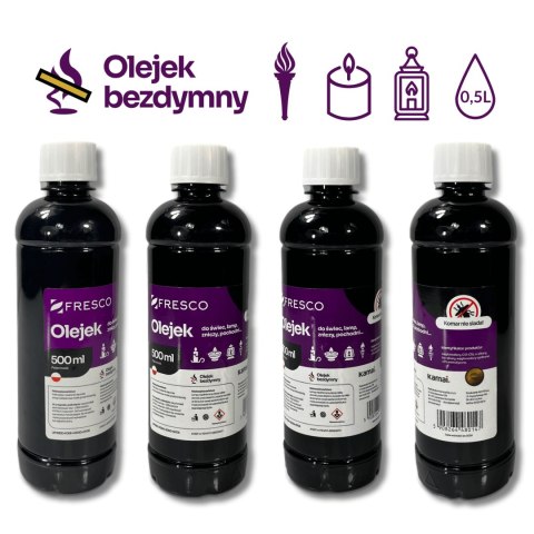 Paliwo olej do lamp, pochodni i świec 0,5L ANTYKOMAR