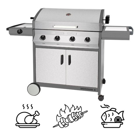 Grill gazowy stacjonarny MERIDIAN 4 ze stali nierdzewnej