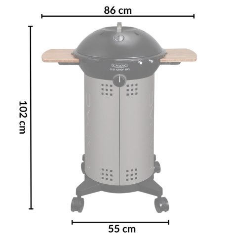 Grill gazowy na kółkach CADAC City Chef 49cm z bocznymi półkami