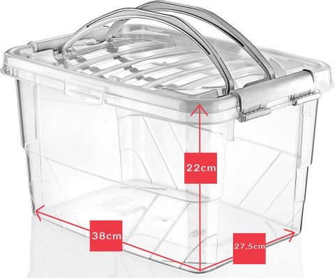 Pojemnik plastikowy 13L PROSTOKĄT MULTI BOX z pokrywką i uchwytem Pojemnik plastikowy 13L PROSTOKĄT MULTI BOX z pokrywką i uchwytem