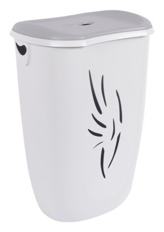 Kosz na pranie FLORA z pokrywą 40L SZARY