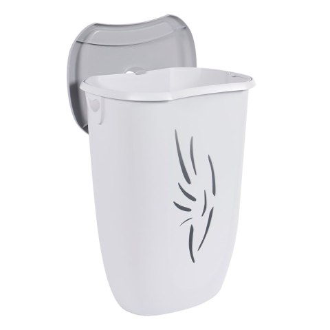 Kosz na pranie FLORA z pokrywą 40L SZARY
