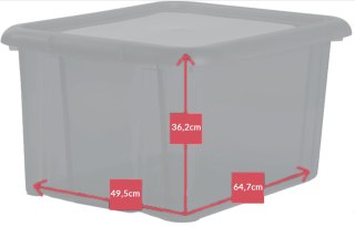Pojemnik plastikowy 80L FUNNY z pokrywą TRANSPARENTNY