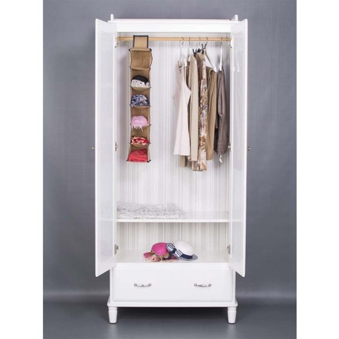 Organizer 6-częściowy 15x30x84cm wiszący do szafy BEŻOWY Organizer 6-częściowy 15x30x84cm wiszący do szafy BEŻOWY