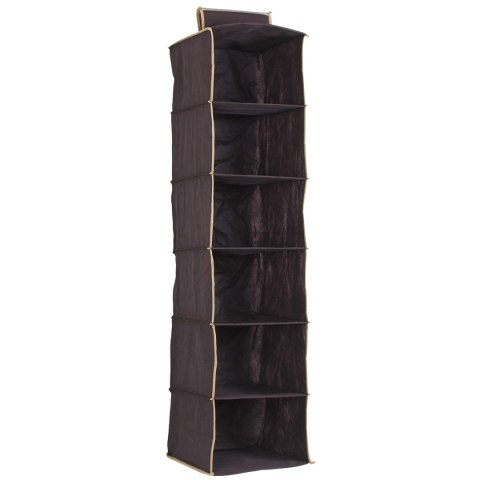 Organizer 6-częściowy 30x30x120cm wiszący do szafy BRĄZOWY Organizer 6-częściowy 30x30x120cm wiszący do szafy BRĄZOWY