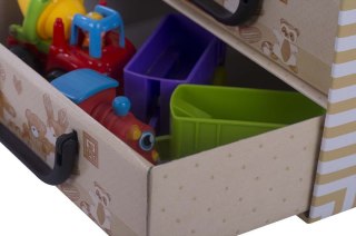 Pudełko kartonowe 4 szuflady pionowe MISIE BEŻOWE