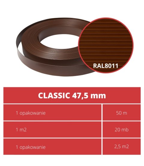 Taśma ogrodzeniowa 50mb Thermoplast® CLASSIC LINE 4,75cm BRĄZ