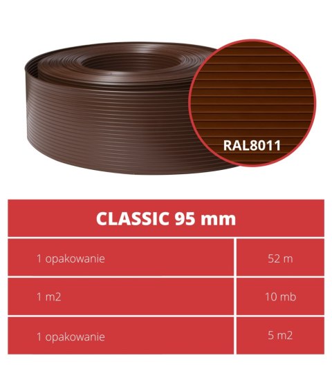 Taśma ogrodzeniowa 52mb Thermoplast® CLASSIC LINE 9,5cm BRĄZ
