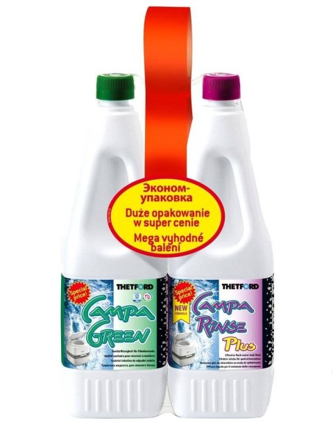 Płyny do toalet ZESTAW 2 x 1,5L Camp Green i Campa Rinse Plus Płyny do toalet ZESTAW 2 x 1,5L Camp Green i Campa Rinse Plus