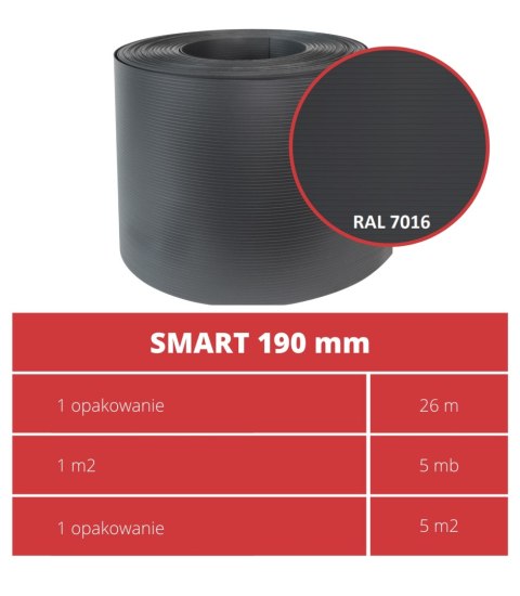 Taśma ogrodzeniowa ROLKA 26mb SMART 19cm PROTECTO™ GRAFIT
