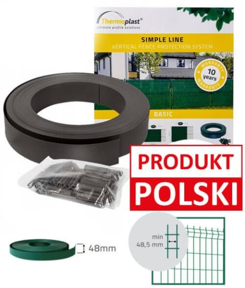 Taśma ogrodzeniowa system pionowy BASIC 48 mm GRAFIT