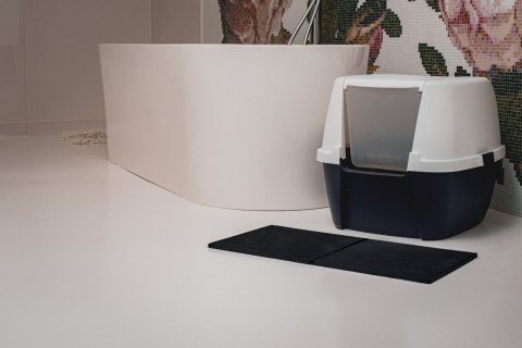 Mata 30x30cm przed kuwetę JASNO-SZARA FIBOO