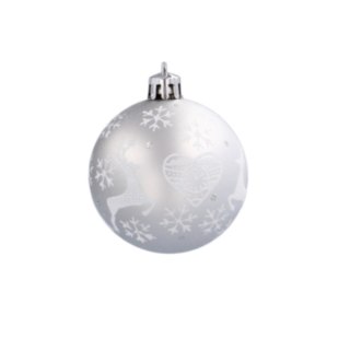 Bombki choinkowe 6cm kpl 8 szt SREBRNE W1