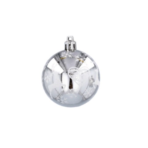 Bombki choinkowe 6cm kpl 8 szt SREBRNE W1
