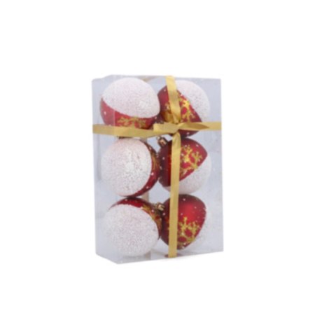 Bombki choinkowe 7cm kpl 6 szt CZERWONE W2 Bombki choinkowe 7cm kpl 6 szt CZERWONE W2